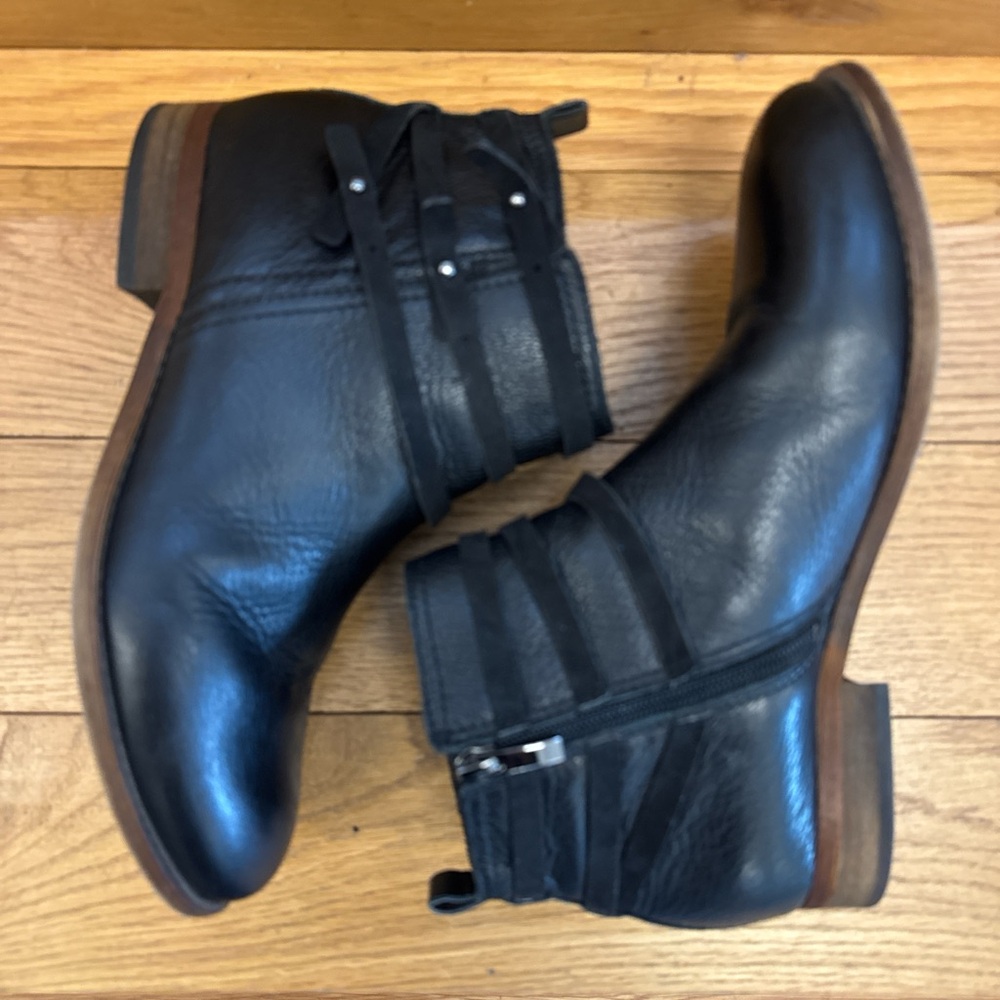 Franco Sarto Black Leather Ankle Boots